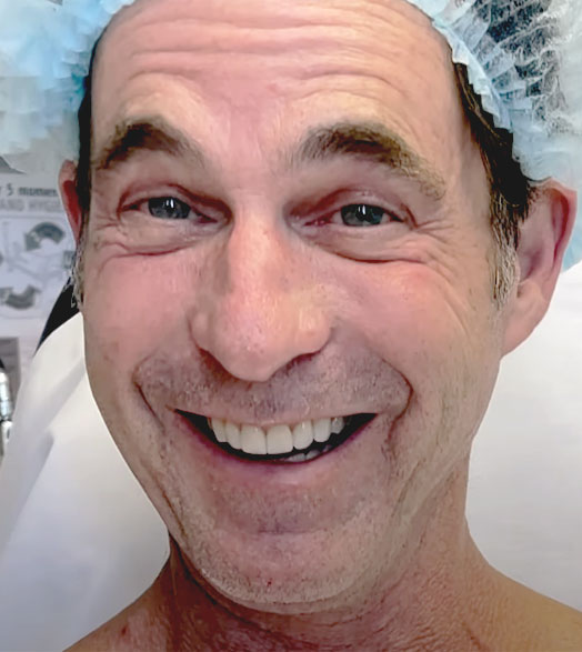 Smiling face of a male patient